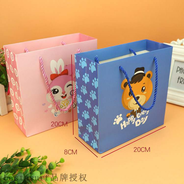 Sample cartoon papper big handaag student gift bbg kindergar 包装 塑料手提袋 原图主图