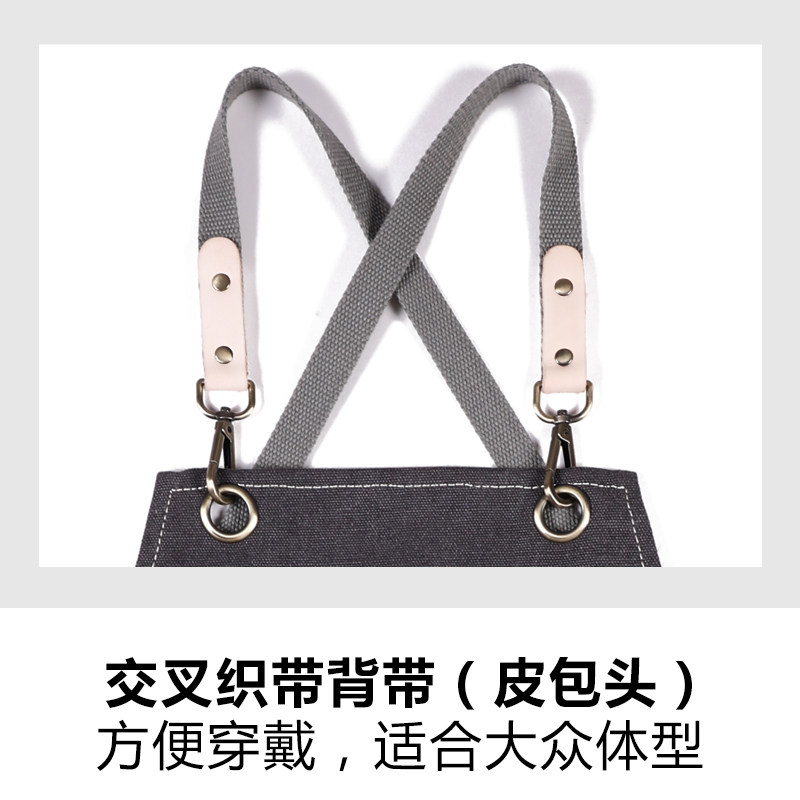 防水围裙定制印logo美甲花艺师奶茶店餐厅咖啡师发型师男女工作服