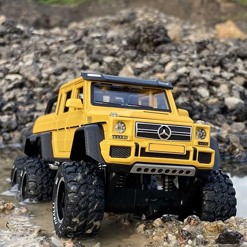 速发1:28 G63 G65 6*6 Big Tyre Alloy Pickup Car Model Diecast