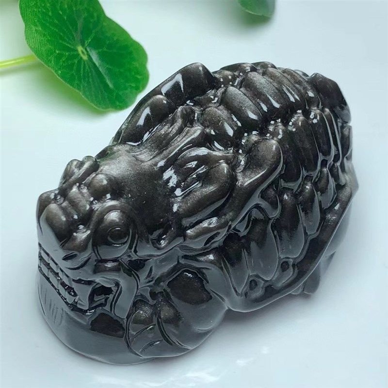 天然银曜石雕刻龙龟摆件家居生活茶几电视柜汽车前台水晶饰品,家居饰品,桌面摆件,淘宝优惠券,粉丝福利购,淘宝优惠卷
