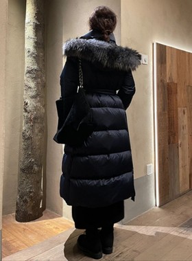 加厚大毛领长版羽绒棉服女2023秋冬季新品收腰显瘦韩版设计感外套