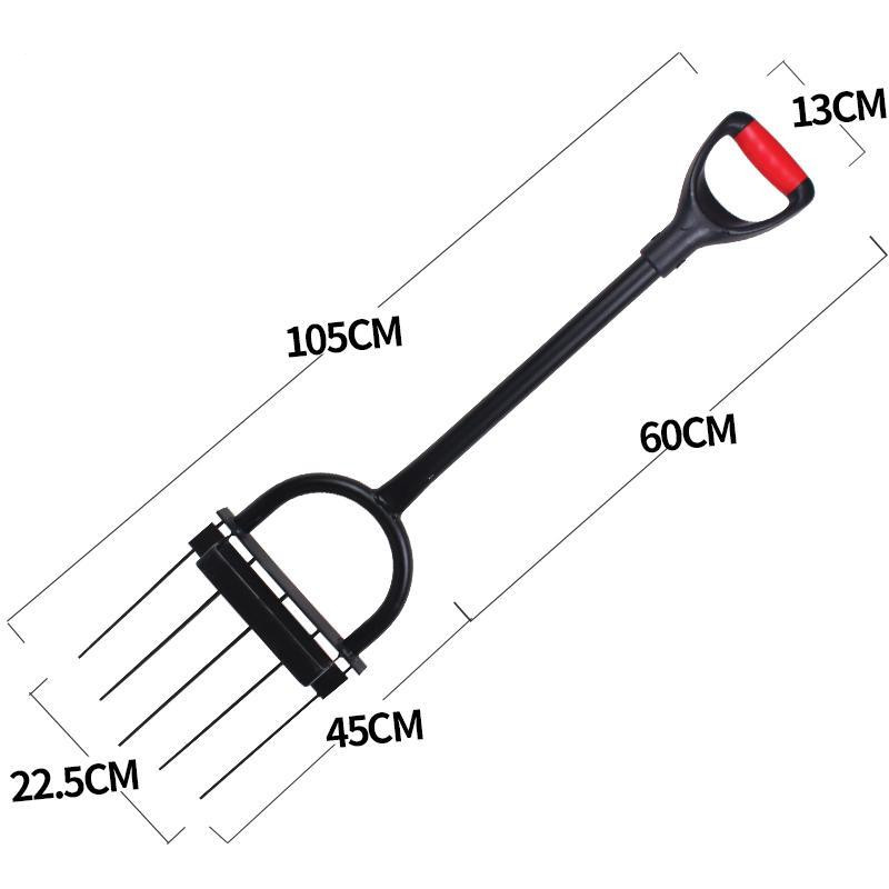 Earth-turning artifact Manual earth-turning rake outdoor plo