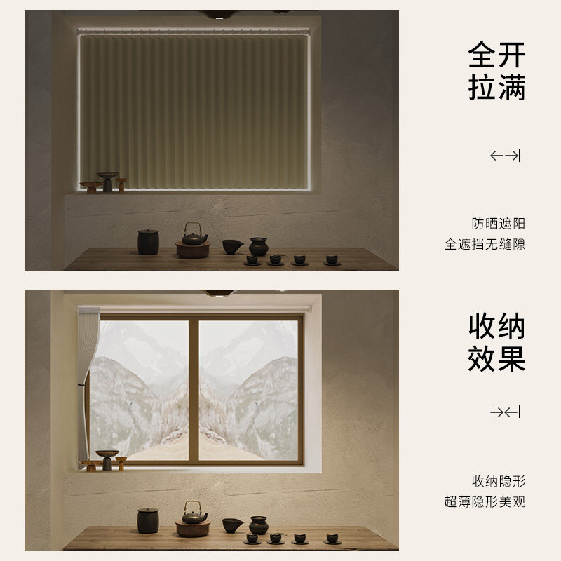 简易小窗户短窗帘免打孔安t装挂帘遮光折叠布帘伸缩杆卫生间遮挡