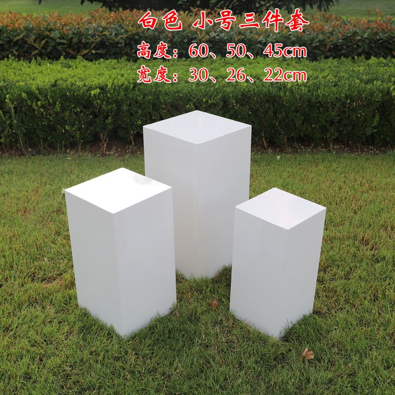 新款婚庆道具铁艺方p柱路引甜品台圆柱体婚礼舞台装饰摆饰橱窗