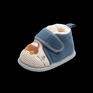 婴儿鞋冬季加绒一岁宝宝棉鞋软底学步男宝手工布鞋11个月小童二棉