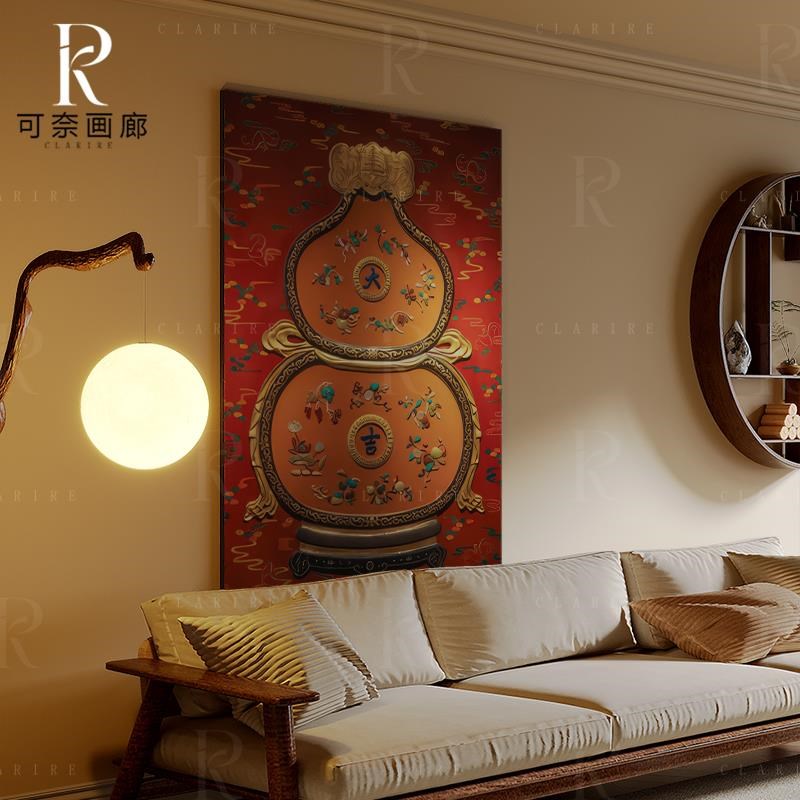 法式福禄实木漆画家用客厅餐厅背景装饰画酒店房间肌理感高级挂画