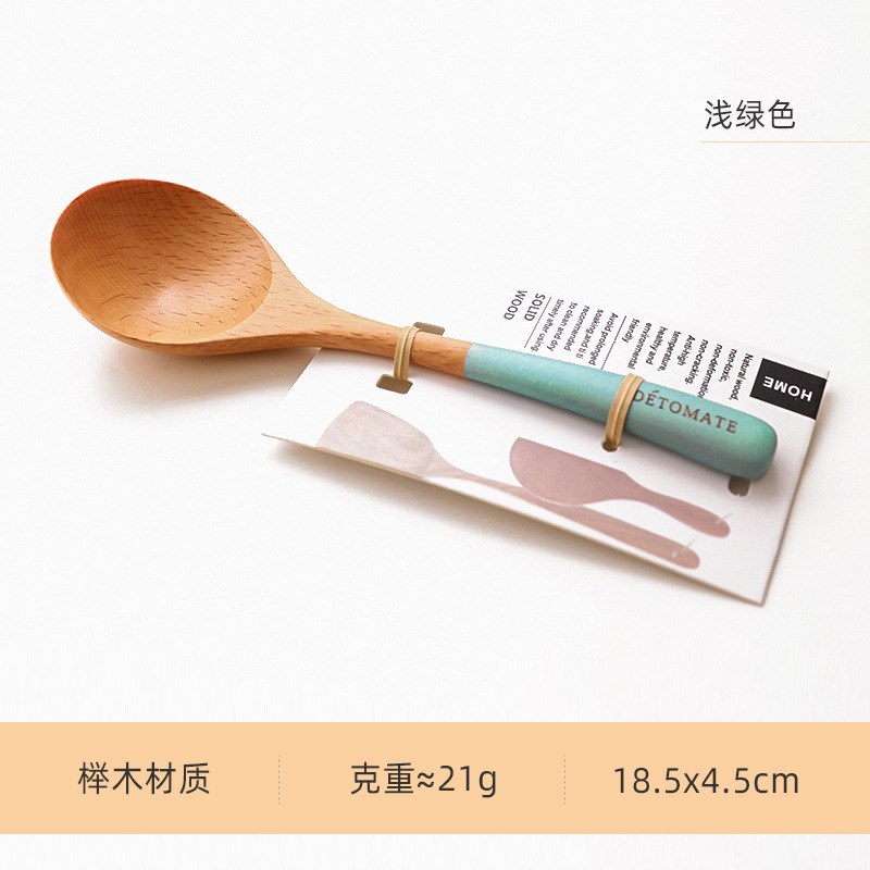 小众高货日式木勺子拉面汤勺儿童吃饭用木质调羹木头宝宝饭勺长柄