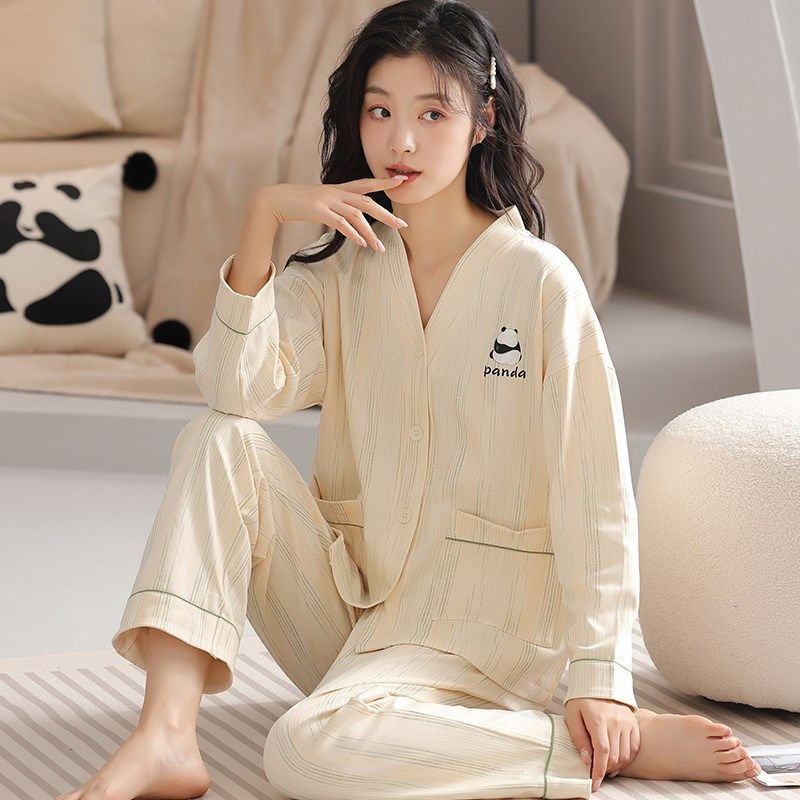 睡衣女春秋款长袖长裤夏天薄款简约和服女士可外穿家居服套装,女士内衣/男士内衣/家居服,睡衣/家居服套装,淘宝优惠券,粉丝福利购,淘宝优惠卷