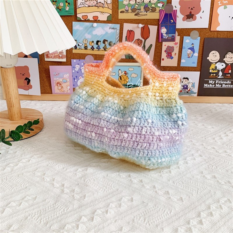 网红云朵包diyk钩针编织材料包手工diy毛线手提包休闲包手混线