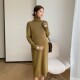 宽松高领内搭女L秋冬装 孕妇打底毛衣裙中长款 冬季 加厚针织连衣裙