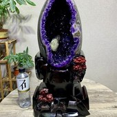 天然乌拉圭紫水晶洞摆件紫晶簇聚宝盆恐龙蛋办公开业礼物55斤