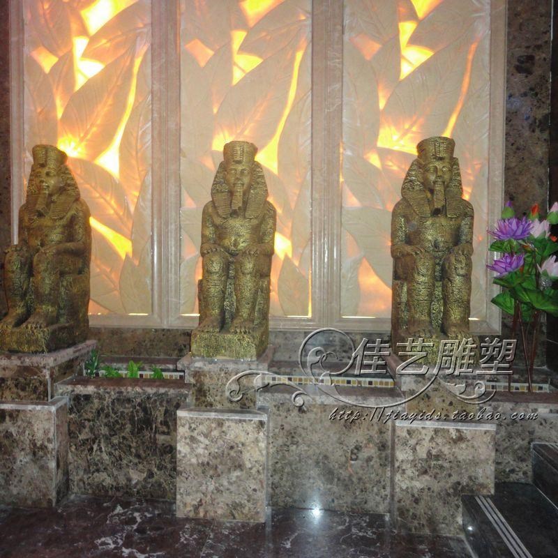新款非洲玻璃钢人物雕塑埃及法老摆件艺术品门厅大厅户外落地摆设