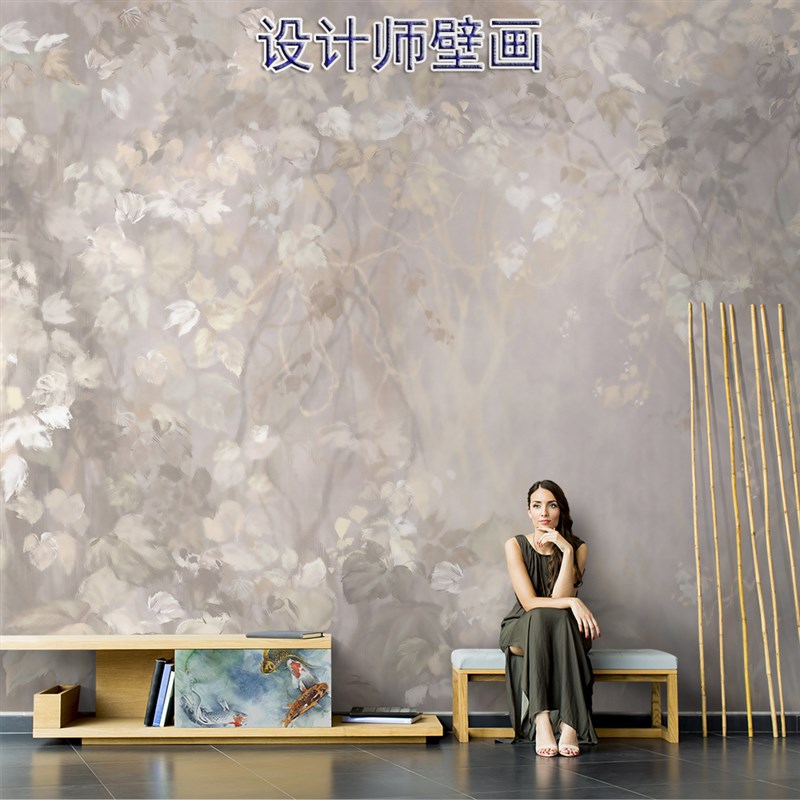 法式花卉壁纸高级感沙发背景布墙布客厅电视机背R景墙壁布卧室墙