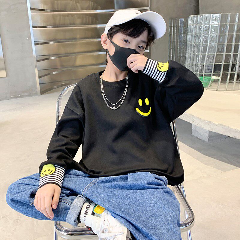 男童T恤长袖f春季打底衫儿童春秋款韩版白色内搭春装卫;.&r;.&;