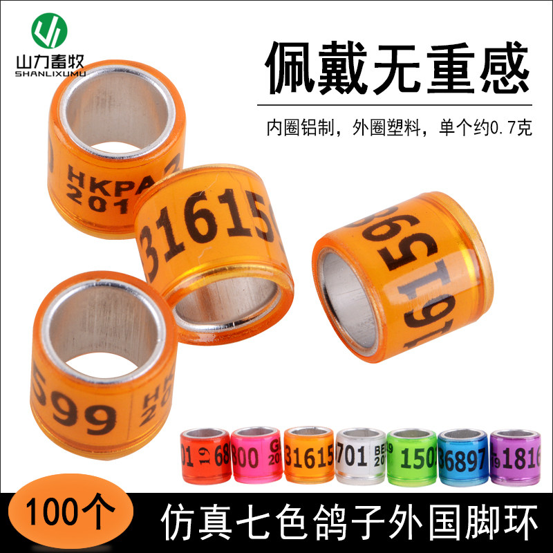 鸽子脚环 非比赛脚环2019年信鸽识别脚环仿真外国环 非统一赛鸽环