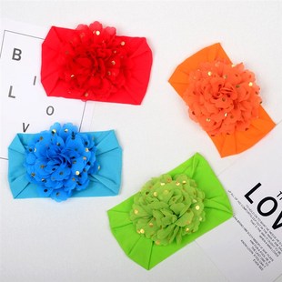 Flowers Dot Hairband 速发FBE&CDG Soft Wide Fabric Gold Baby