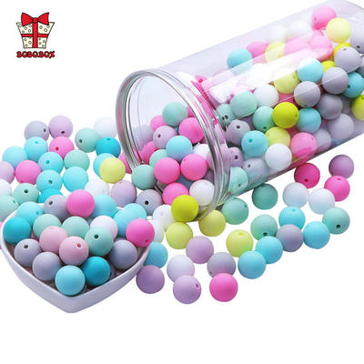 新品BOBO.BOX 20Pcs Silicone Beads 9MM Round Beads DIY Baby P