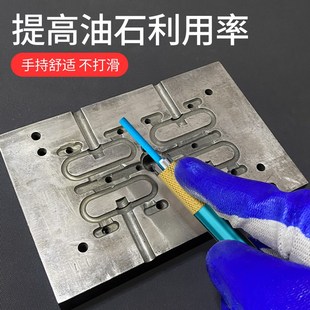 纤维油石夹子1004圆条D3mm手用夹柄100J6夹1010油石打磨工具益贵