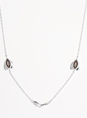 两用眼镜链韩国博主爱心项链高级感银色编织毛衣链V小众设计项链