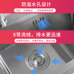 推荐 不锈钢洗菜盆厨房水槽双槽手工水池带支架洗碗槽家用加厚洗手