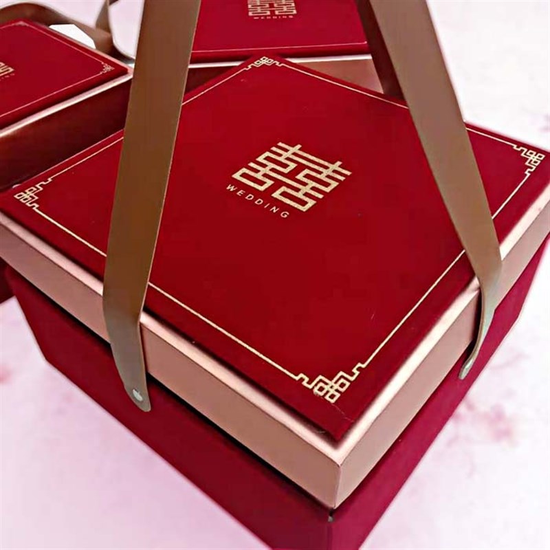 红色伴手礼盒空盒结婚满月回礼喜糖盒喜饼婚O宴生日提亲礼物包装