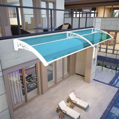 铝合金雨棚户外庭院家用雨搭阳台窗户遮阳蓬屋檐挡雨板无声防雨u.