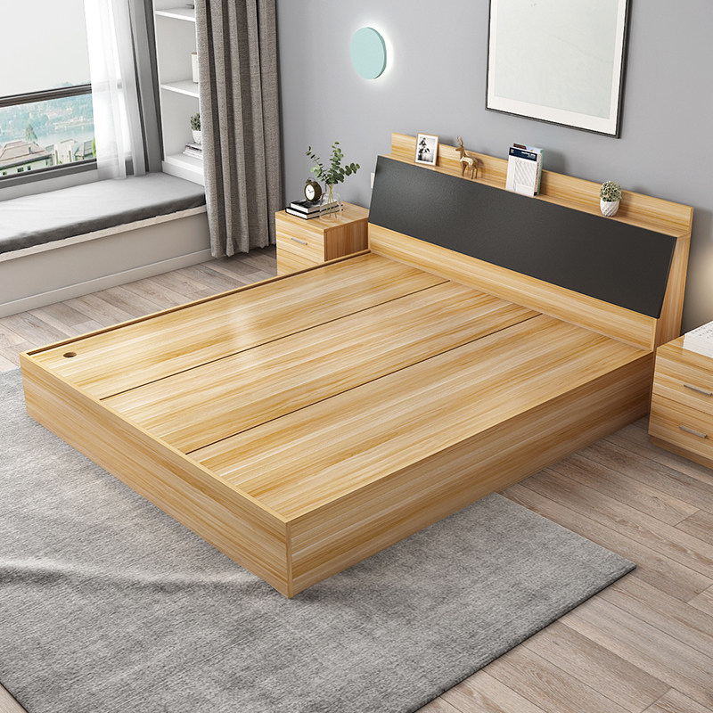 榻榻米床现代简约1.5米板式床1.8米双人床多功能小户型储物收纳床,住宅家具,板式床,淘宝优惠券,粉丝福利购,淘宝优惠卷
