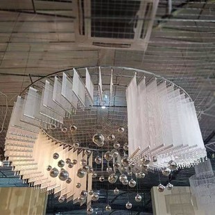 新款婚庆道具一帘幽梦珠帘吊顶浪漫婚礼堂弧形吊顶活动装饰布置