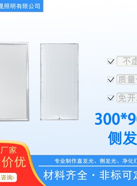 LED面板灯300*900侧发光 厨房嵌入式集成吊N顶灯 300900平板灯