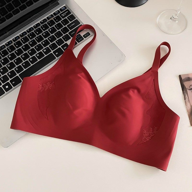 红色超薄!兔耳朵杯内衣女无钢圈软支撑大胸显小收副乳防下垂文胸,女士内衣/男士内衣/家居服,文胸,淘宝优惠券,粉丝福利购,淘宝优惠卷
