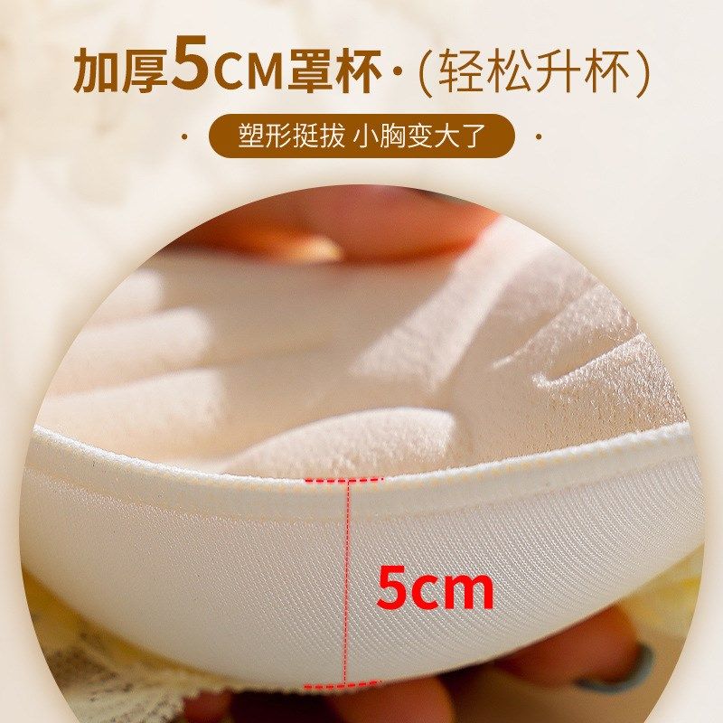 内衣女小胸聚拢加厚显大平胸超厚5CM收副乳防下垂文胸罩秋冬