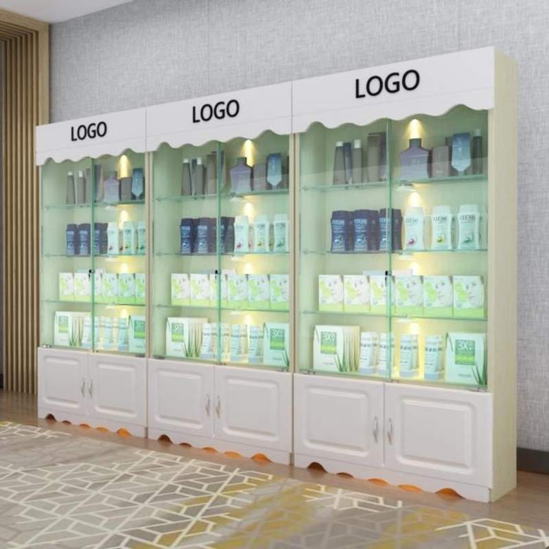 吧台红酒立式柜展示柜商用收纳灯带玻璃门奖杯柜子店铺柜小型落地
