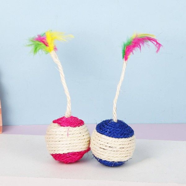 速发Funny Play Sisal Scratching Ball Kitten Pet Cat Cat