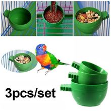 Feeder Plastic Bowl Bird Mini set 3Pcs Water Food 推荐 Parrot