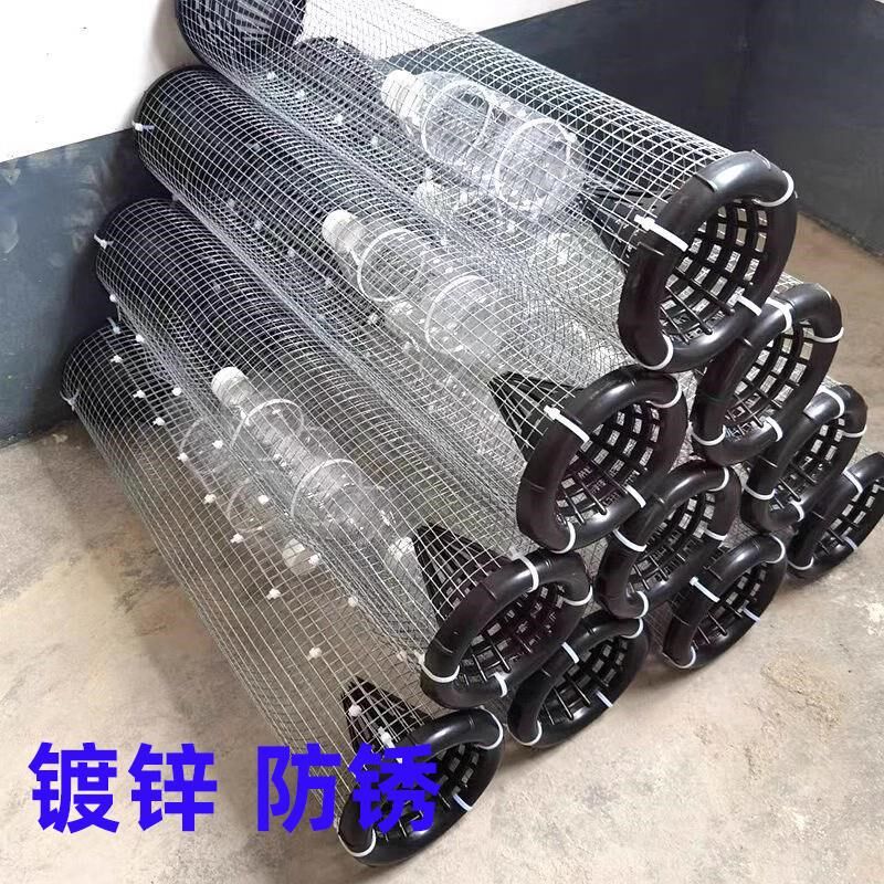 蛇铁丝笼多功能防锈长筒笼子手工折叠笼鱼虾笼铁丝通用笼子老鼠笼