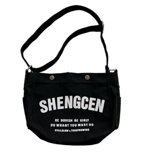 小男孩包包时尚复古帆布字母单肩包可爱女童外出S游玩斜挎包配饰