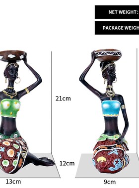 跨境人物烛台两件套摆件创意家用A桌面客厅玄关酒柜装饰工艺品摆