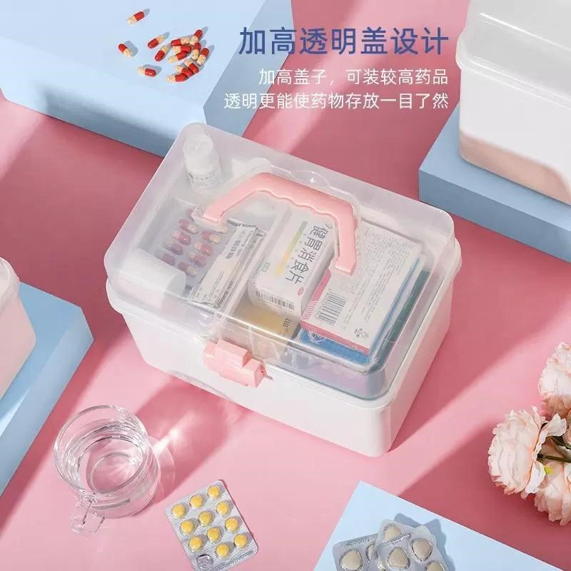 现货美甲美妆收纳箱药品收纳盒家用便携防疫医药箱大号急救箱医疗