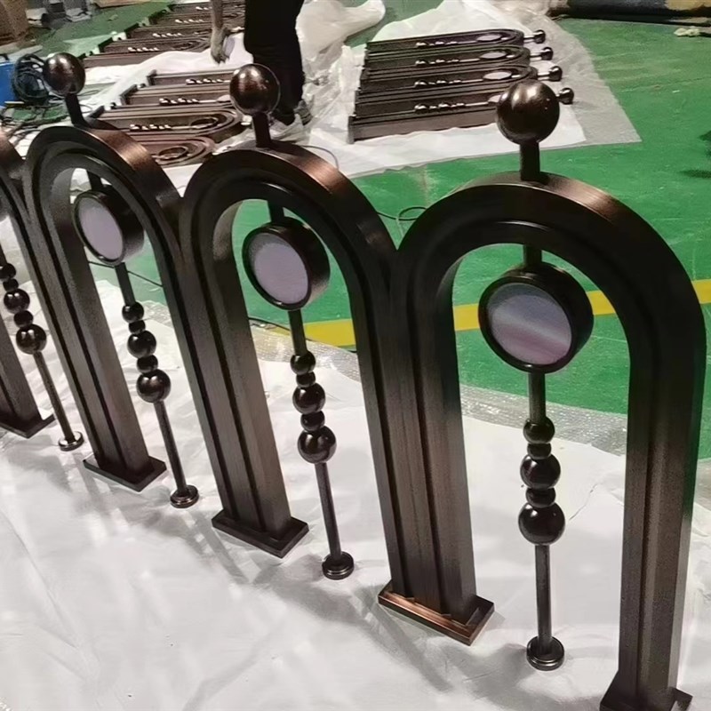 推荐红古铜不锈钢栏杆扶手304扶手围栏阳台户外201不锈钢楼梯非标