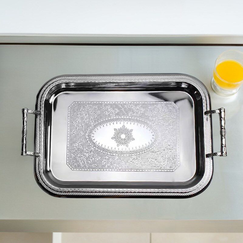 银色水杯茶盘西式餐厅长方形甜点盘不锈钢烤串盘自助餐盘羊肉串,餐饮具,餐用托盘,淘宝优惠券,粉丝福利购,淘宝优惠卷