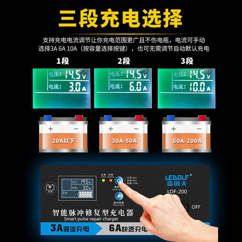 汽车电瓶充电器12v24v智能大功率修复通用型摩托车蓄电池充电机