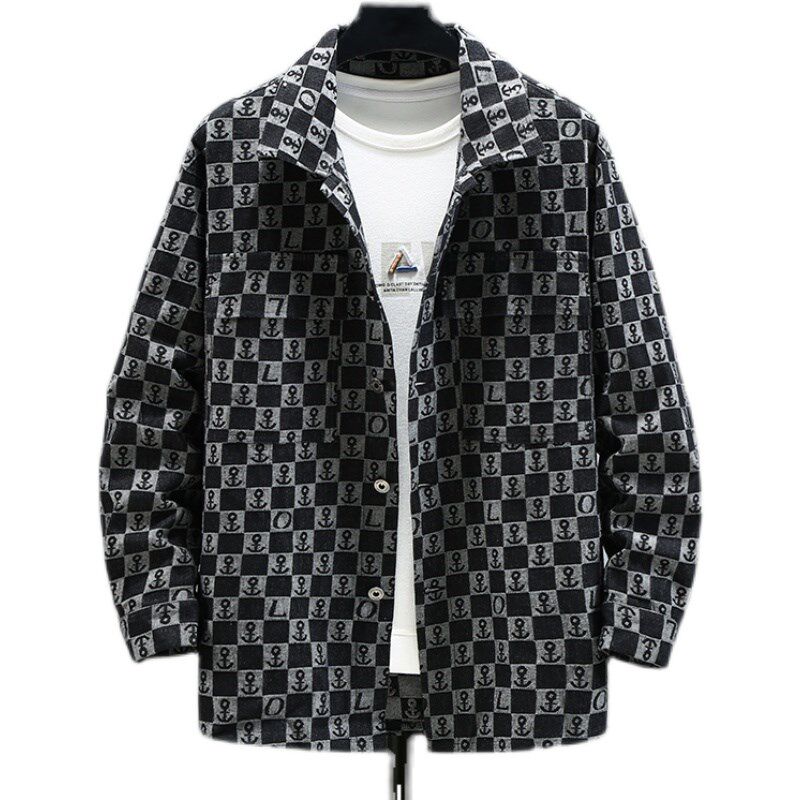 牛仔衬衫男长袖衬衣加肥加大码潮流帅气春季薄款外套胖哥纯棉上衣