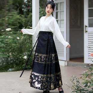 直销可以穿上班的汉服新中式马面裙套装古风女装国风半身裙日常通