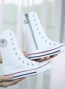 2020儿童帆布l鞋高帮男童鞋子板鞋白色球鞋宝宝鞋女童布鞋小白鞋