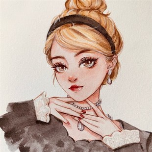 水彩手绘头像非写实人像肖像画定制礼物可邮寄纸质礼物婚礼约稿