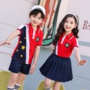 红色幼儿园园服夏天 爱国主题校服T恤套装 短袖 小学生班服纯棉夏季