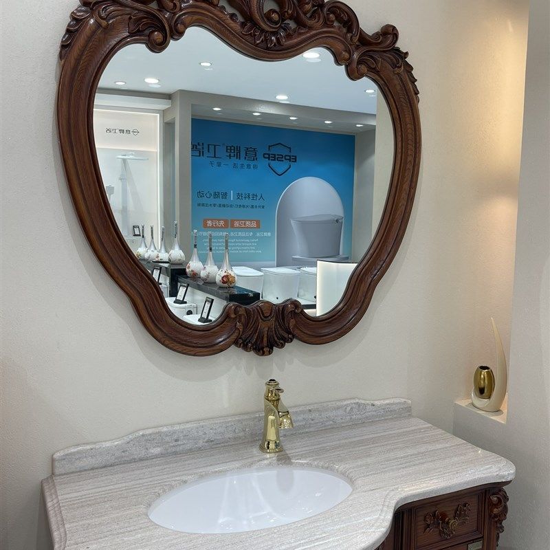 欧式美式红橡木仿古浴室柜 大理石台面 陶瓷台下洗脸盆,家装主材,浴室柜组合,淘宝优惠券,粉丝福利购,淘宝优惠卷