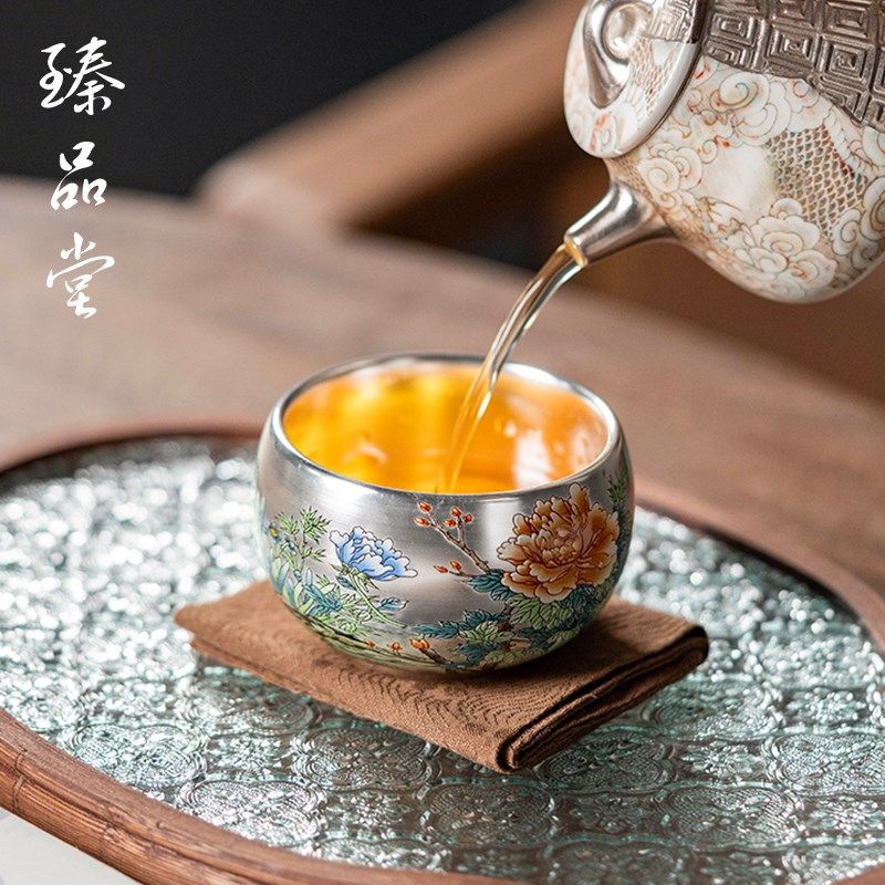 臻品堂 鎏银主人杯个人单杯大号品茗杯陶瓷功夫茶杯送礼,餐饮具,茶杯,淘宝优惠券,粉丝福利购,淘宝优惠卷