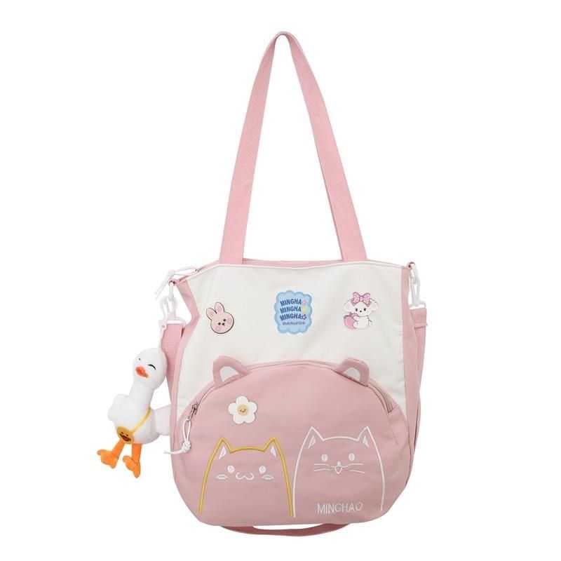 小学生手提袋拎书袋女孩补习袋补课包可爱小猫夏帆布包单肩斜挎包,箱包皮具/热销女包/男包,通用款女包,淘宝优惠券,粉丝福利购,淘宝优惠卷