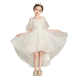 儿童晚礼服拖地长裙蓬蓬婚纱公主裙女孩洋气拖S尾钢琴走秀表演服